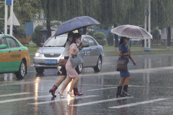 Torrential rains have lashed North Korea.
