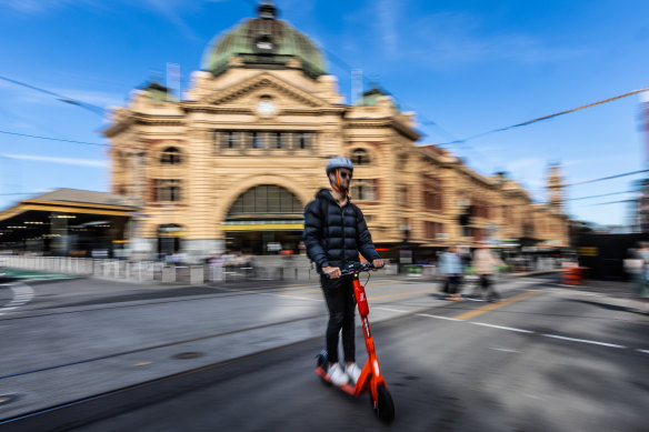 Share scheme scooters are the only devices currently legal to use on public roads in Victoria. 
