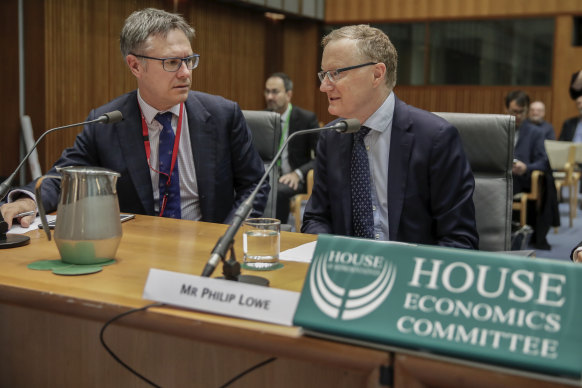 Deputy RBA governor Guy Debelle and current governor Philip Lowe. Dr Debelle’s resignation has surprised monetary policy circles.