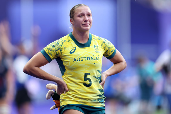 Teaghan Levi after Australia’s heartbreaking loss to Canada in the semi-final.