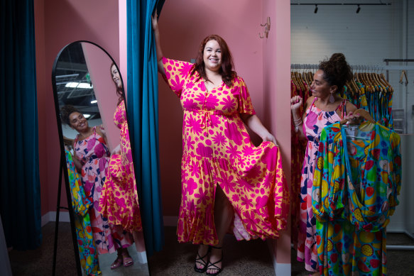 Plus-size influencer Curvy Sam, at Proud Poppy boutique in Melbourne, has documented her difficulties shopping on TikTok. 