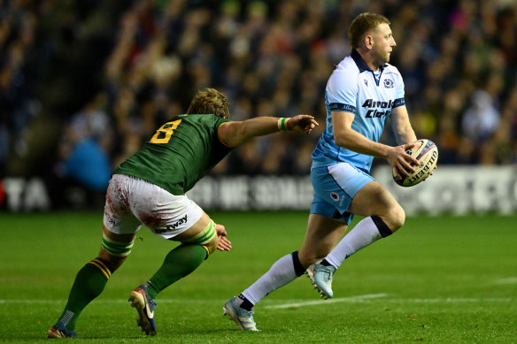 Finn Russell on the attack against the Springboks earlier in the month.