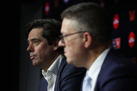 AFL CEO Gillon McLachlan and AFLPA CEO Paul Marsh.