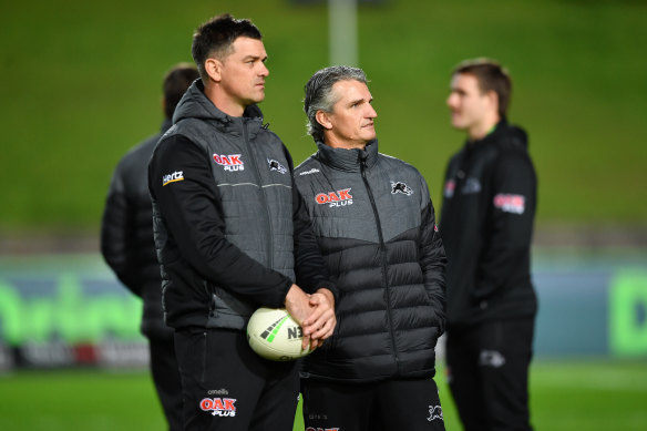 Cameron Ciraldo and Ivan Cleary when they coached together at the Panthers. 