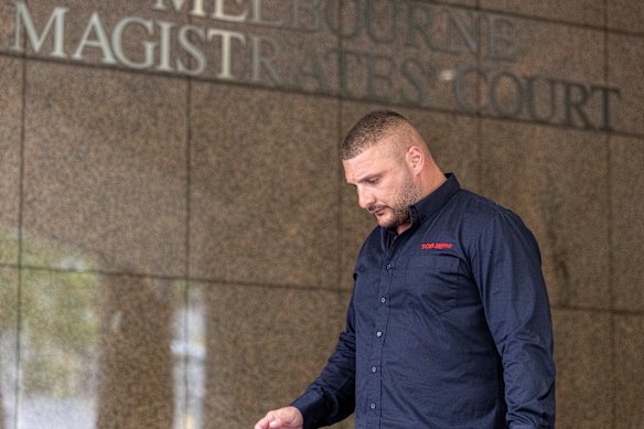 Leavitt leaves court on March 19.