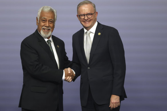 Timor-Leste Prime Minister Xanana Gusmao with his Australian counterpart, Anthony Albanese.