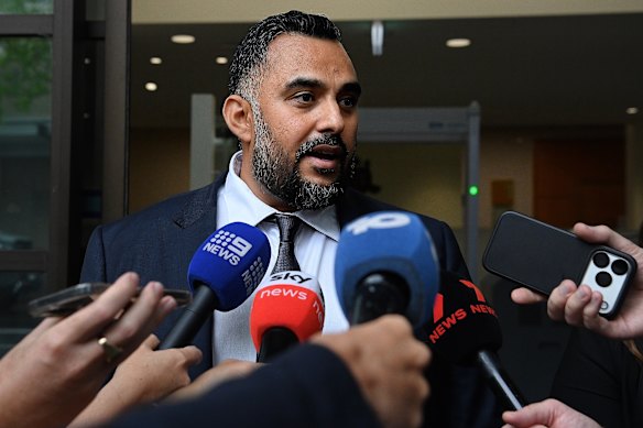 Solicitor for Daniel Stevens, Javid Faiz, outside court on Thursday.