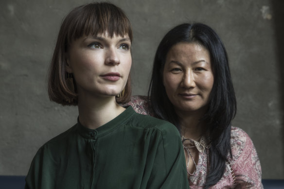 Actress Tilda Cobham-Hervey, left,  and director Unjoo Moon. Tilda will play Helen Reddy who became a star with the feminist anthem I Am Woman in the 1970s. 