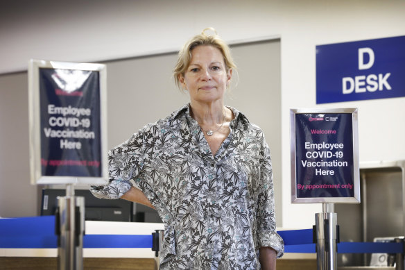 Professor Rhonda Stuart at the vaccination hub at Monash Medical Centre.