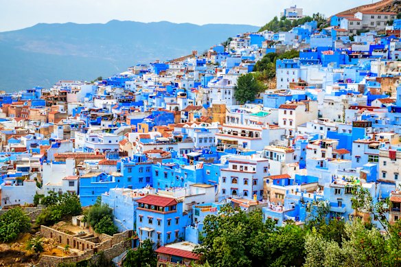 Chefchaouen, Morocco’s famous blue city.