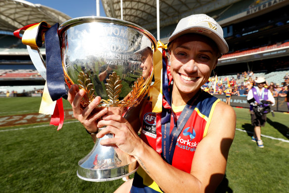 Erin Phillips won her third premiership with the Adelaide Crows.