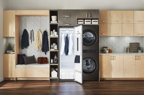 The LG Styler steam closet sanitises, refreshes and deodorises hard-to-wash items and fabrics.  