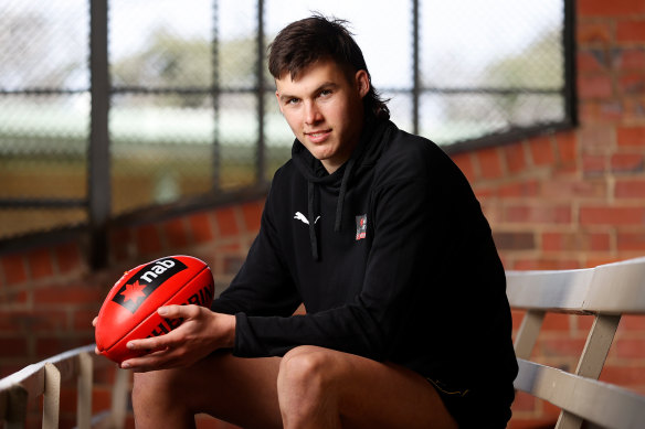 Bulldogs father-son prospect Sam Darcy at Trevor Barker Oval on Monday.