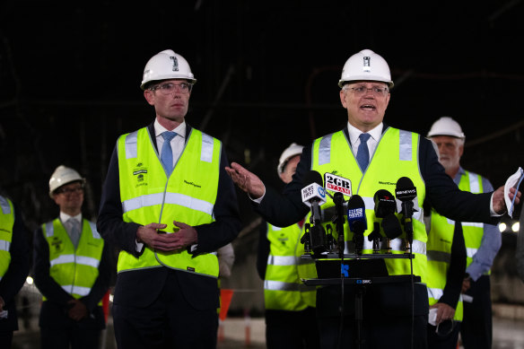 NSW Premier Dominic Perrottet with Prime Minister Scott Morrison last year.