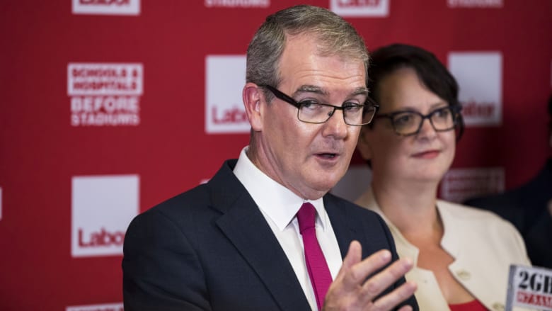 Michael Daley and Deputy Leader Penny Sharpe speak to media after the NSW  Labor party leadership ballot.
