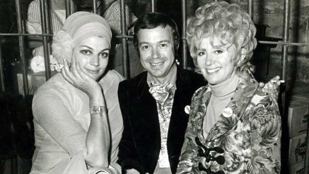 Maggie Tabberer, Alfredo Gonzalez and Hazel Phillips at the opening night of Hair in 1969.