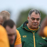 Not as easy as you think  . . . Mal Meninga trains the Kangaroos.