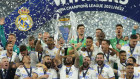 Real Madrid’s Marcelo lifts the trophy after winning the Champions League final soccer match between Liverpool and Real Madrid at the Stade de France in Saint Denis near Paris. 