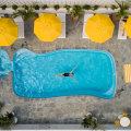 Poolside at retro-styled Sunnymead Hotel in Aireys Inlet.