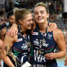 Kate Moloney and Liz Watson have been playing together for years. The pair were all smiles after the Vixens won the 2020 grand final.