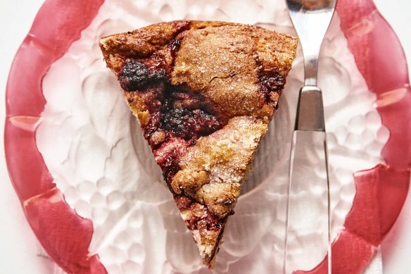 Raspberry ricotta cake.