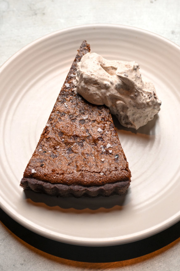 Chocolate and hazelnut tart.
