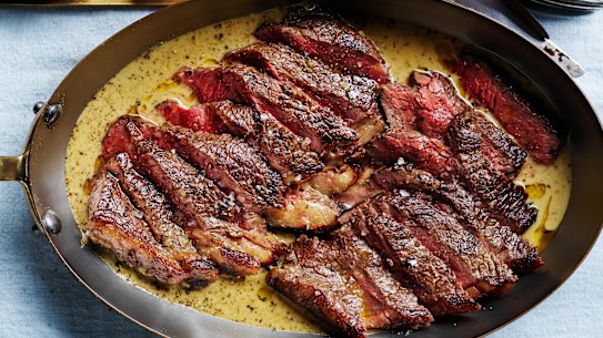 Danielle Alvarez’s rump steak au poivre.