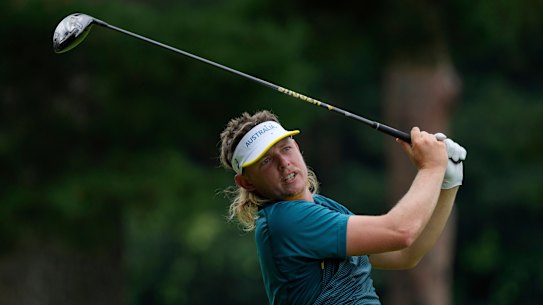 Cameron Smith en route to a four-under 67 in his second round.