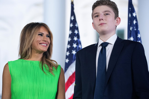 Melania Trump and son Barron, who graduates from high school next week.