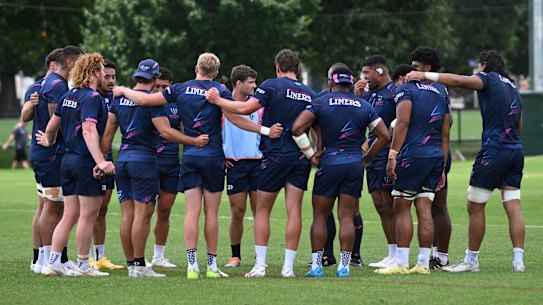 Rebels players training at Gosch’s Paddock last week.