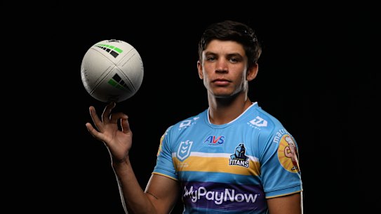 Rising star Jayden Campbell will be locked in a three-way battle for the Titans’ fullback jersey.