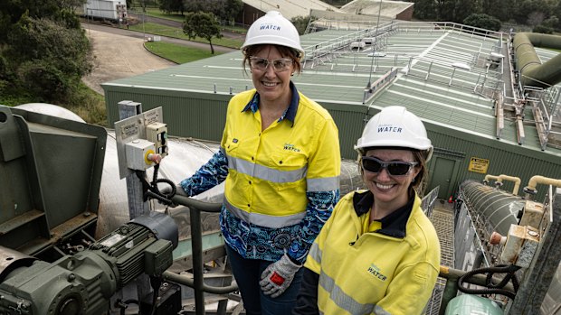Sally Rewell, manager of the Malabar wastewater treatment plant (right), and Kate Miles, head of system planning and land acquisition at Sydney Water.