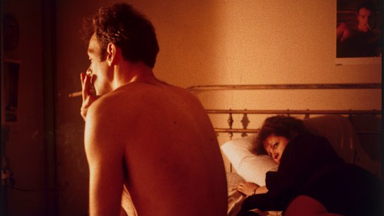 Nan and Brian in bed, NYC 1983, by Nan Goldin