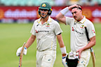 Pat Cummins (left) and Matthew Renshaw.