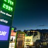 Trucks fill up at Girraween in western Sydney on Friday, when diesel was selling for almost $3 a litre. 