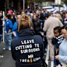 Unions and crossbench MPs protested outside the state government’s ministerial offices on Monday over changes to workers compensation laws.