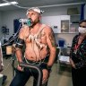 Ken Parker, 47, has his lung capacity measured after contracting silicosis.