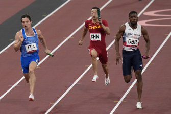 Włochy na drodze do zwycięstwa w sztafecie 4 x 100 m mężczyzn.