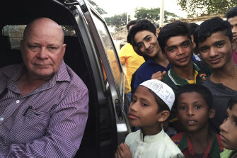 Murdoch in a refugee camp in Bangladesh during his last major assignment covering the Rohingya crisis in 2017.