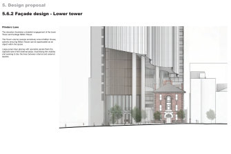 An artist’s render of the proposed development and heritage listed Milton House. 