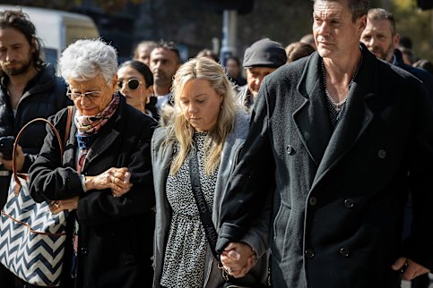 Family and friends of Monique Lezsak leave the Supreme Court.