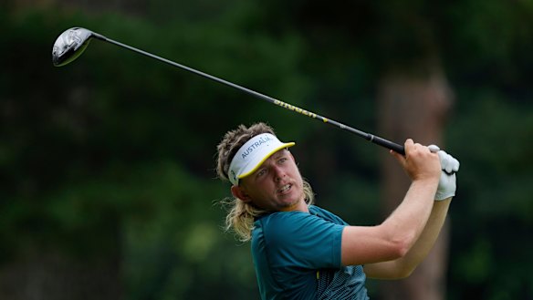 Cameron Smith en route to a four-under 67 in his second round.