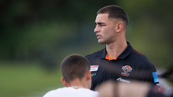 Tally Da Silva shows his support for Lachie Galvin at Lidcombe Oval