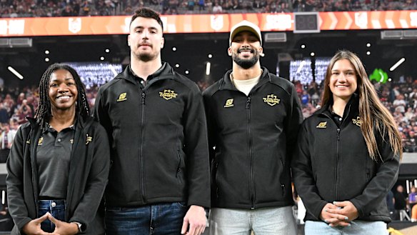 The winners of the 2024 NRL combine, MarCaya Bailous, Kris Leach, Michael Woolridge and Megan Pakulis.