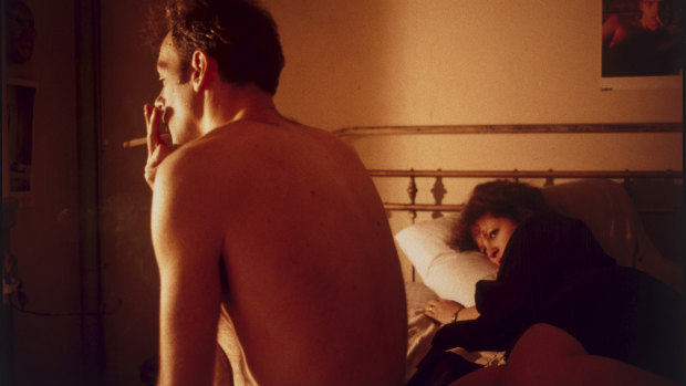Nan and Brian in bed, NYC 1983, by Nan Goldin