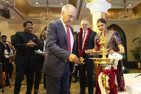 Trade Minister Don Farrell at a promotion for Australian produce in Mumbai.