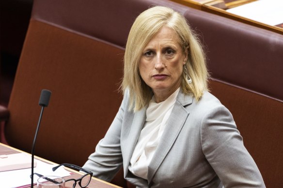 Finance Minister Katy Gallagher in parliament today.