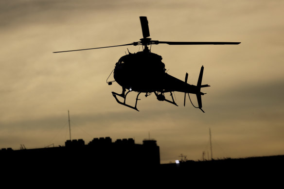 A military helicopter patrols the centre of the capital Brasilia during a protest announced by Bolsonaro supporters that didn’t eventuate.