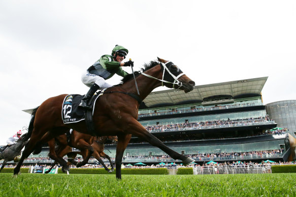Yes Yes Yes takes The Everest in front of a full Randwick grandstand.