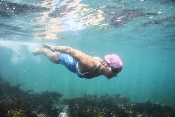 Swimmers hoping to cool off in the water are finding temperatures almost as warm as on the beach.